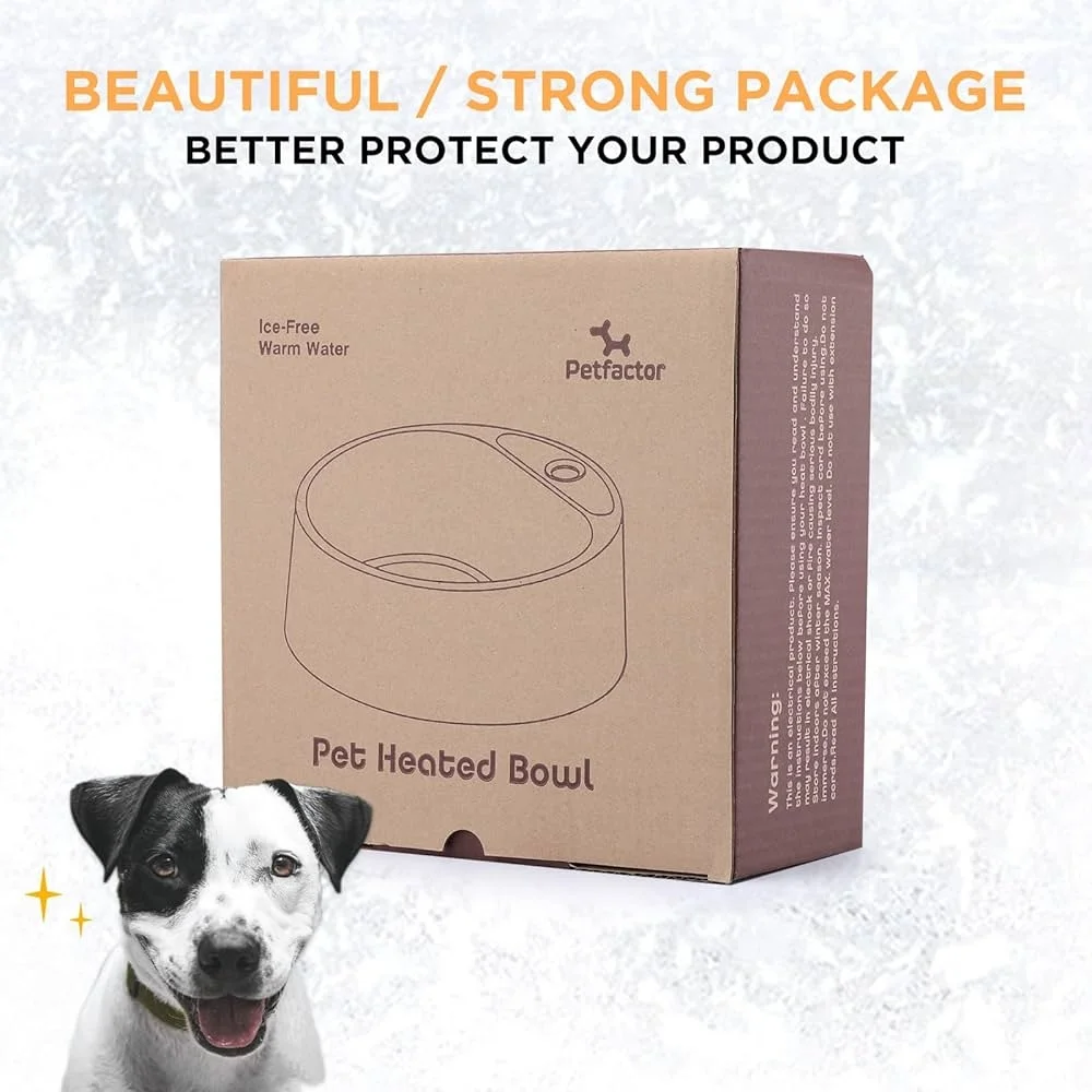 Heated Pet Water Bowl, Outdoor Thermal Dog Cat Bowl with 69 Inch Chew Resistant